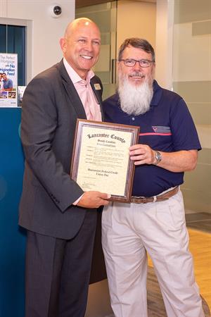 Proclomation-presentation-by-Lancaster-Chamber June 27 named Sharonview Federal Credit Union Day