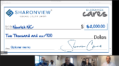 Virtual Check Presentation to Nourish NC