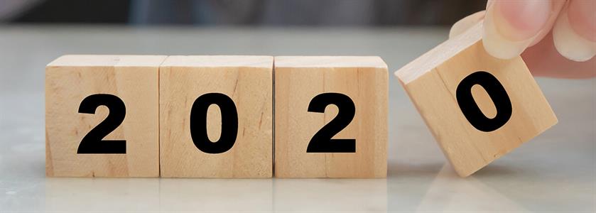 Write out the year with all 4 digits 2020 written out in blocks